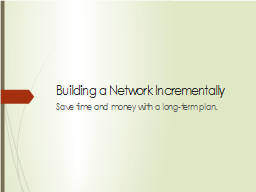 Building a Network Incrementally