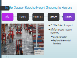 To Do: Support Robotic Freight Shipping to Regions