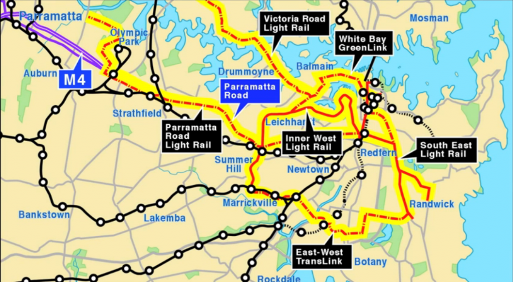 Sydney Light Rail Orbital with Feeder Routes