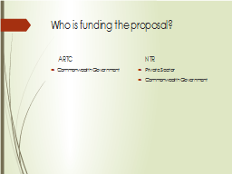 Who is funding the proposal?