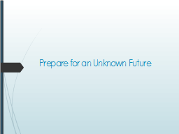 Prepare for an Unknown Future